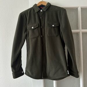 Men’s edgevale olive green fleece shirt jacket